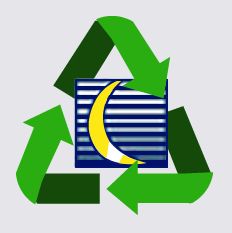 Sustainable Plastics The Crescent Plastics logo combined with the sustainability Reduce, Reuse, Recycle arrows symbol.