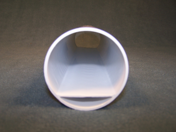 Custom PVC Tube Inside view of a white custom-designed PVC tube